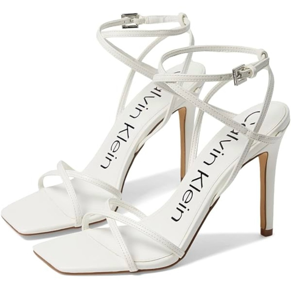 Calvin Klein White Strappy Heels